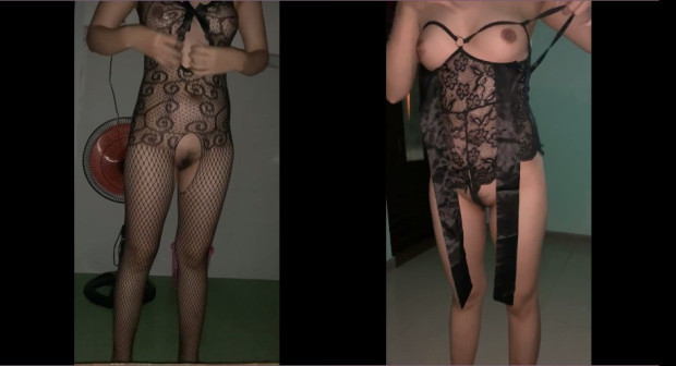 Bộ đồ gợi tình cực sexy của em trong phòng ngủ